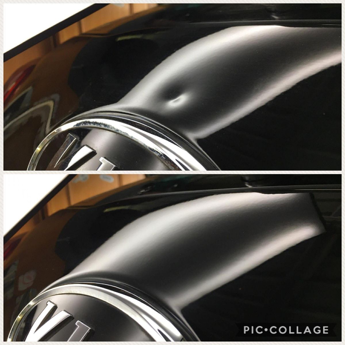 Before and after paintless dent removal comparison Hobart Tasmania