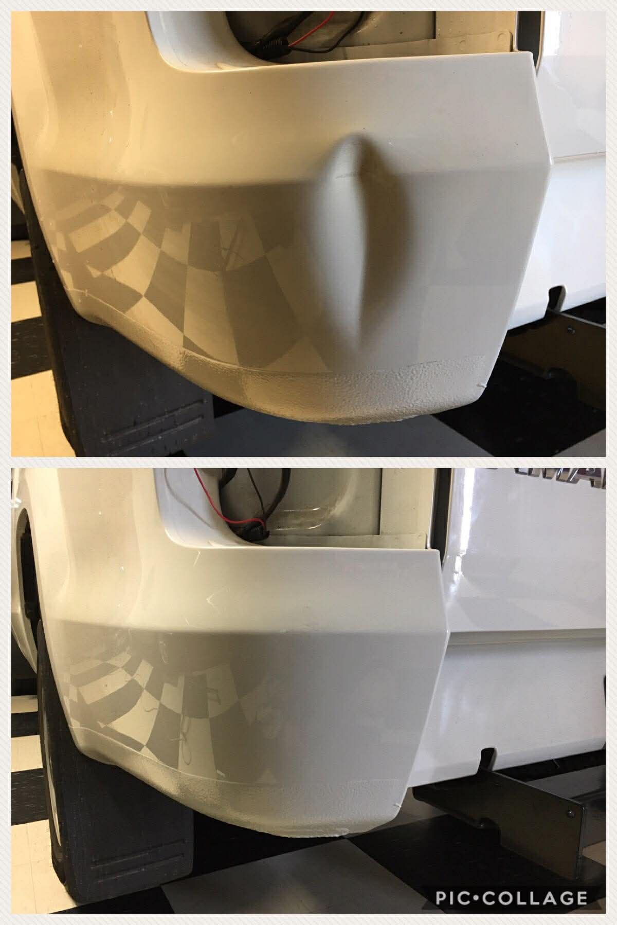 Before and after paintless dent removal comparison Hobart Tasmania